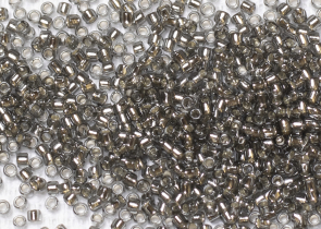 Бисер Япония круглый 15/0 10 г 0029B серый светлый, серебряная линия внутри