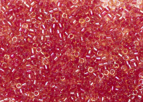 Бисер Япония MIYUKI Delica цилиндрический 11/0 5г DB-0062 светло-клюква радужный с цветной линией