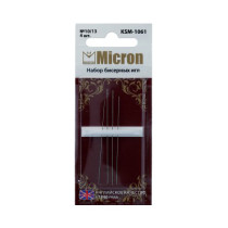 Иглы для шитья ручные " Micron" набор для вышивания бисером KSM- 1061 в блистере 4 шт. 10/ 13