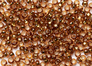 Бисер Чехия круглый 08/0 50 г 17090h прозрачный светло-коричневый с серебряным прокрасом квадратное отверстие