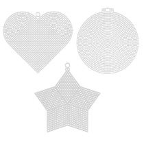 Канва KPL- 08 " Gamma" пластиковая АССОРТИ 100% полиэтилен 3 шт " большое" ( круг+ сердце+ звезда) 